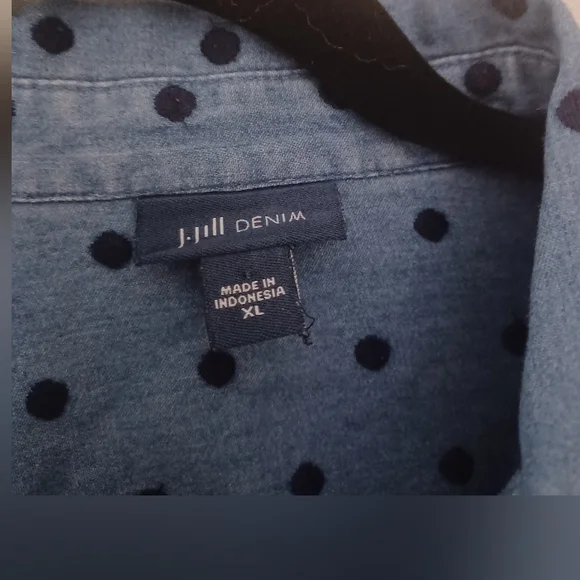 J Jill Button Down Denim Shirt - Picture 2 of 4